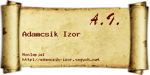 Adamcsik Izor névjegykártya